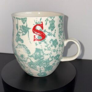 Anthropologie S Floral Monogram Mug